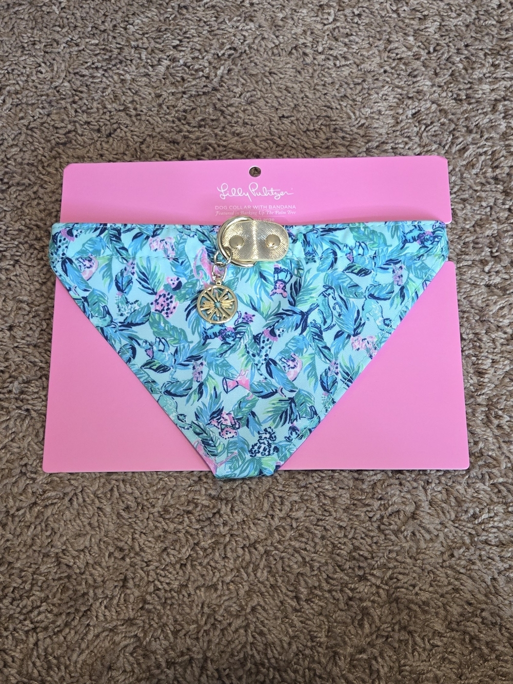 Lilly Pulitzer Turquoise Floral Dog Bandana
